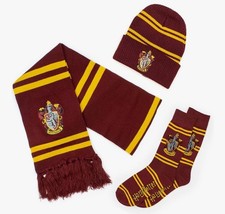 Harry Potter Gryffindor 3pc Winter Scarf, Beanie Socks Gift Set