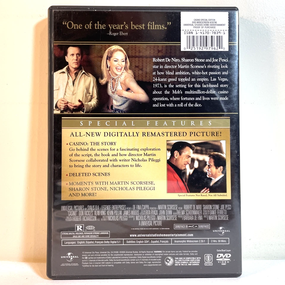 BASIC INSTINCT / BASIC INSTINCT 2 / CASINO (DVD) Sharon Stone - Crime Thriller - Image 4 of 4