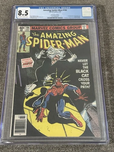 Marvel Comics The Amazing Spider-Man #194 CGC 8.5 1st Black Cat Newsstand