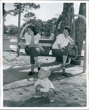 1964 Photo Richard Nichols Robert Cook Todd Nichols Woman Child Bench Press 8x10