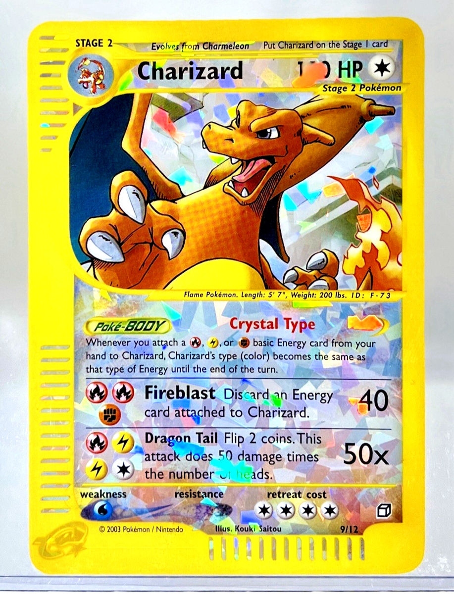 2003 Pokemon CRYSTAL CHARIZARD Skyridge REVERSE HOLO Rare JUMBO