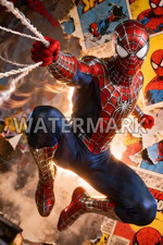 Spider-Man Comic Background 24x36 Glossy Photo POSTER Marvel Superhero Art 21