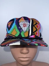 Vintage Multicolor Abstract Art Snapback Adjustable Hat San Sun Embroidered