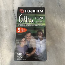 Fuji HQ T-120 High Quality 6 Hour Multi Purpose Blank VHS Tapes 5 Pack