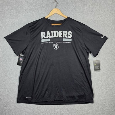 Nike Las Vegas Raiders Tee Sz 3XL Black Silver The Nike Tee Dri-Fit Training NEW
