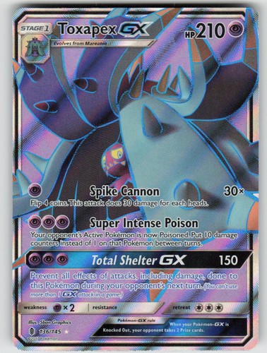 Toxapex GX (Full Art) 136/145 Holo Ultra Rare Guardians Rising Pokemon NM