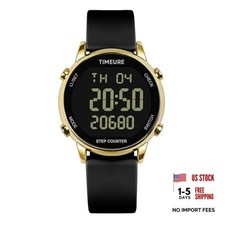 Pedometer Watch for Women, Step Counter for Walking No App/Phone gold black