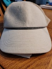 New Brunello Cucinelli Womens beige suede/linen baseball cap Sz:M