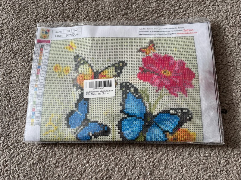 DIAMOND ART BUTTERFLIES FLOWERS #B11162 NEW IN PACKAGE