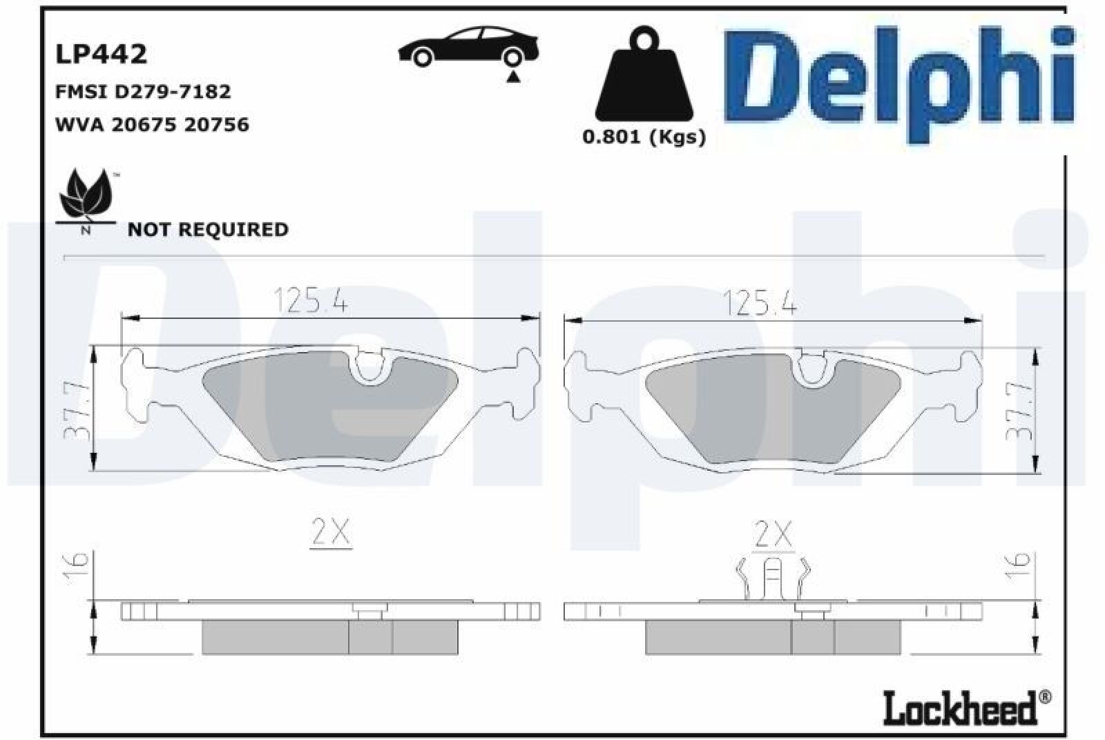 Für DELPHI LOCKHEED HAMULCE LP442 BRAKE PAD AXLE SET BMW - Bild 2