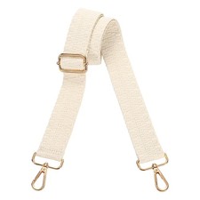 Purse Straps Replacement Crossbody with Light Gold Buckle, White