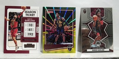 Darius Garland Cavaliers (3) Cards Lot Donruss Green Laser, Mosaic, Contenders