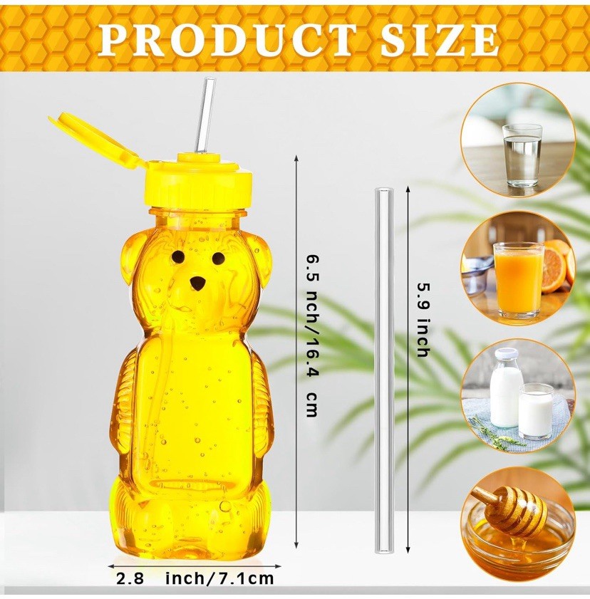 With Straws - 12oz Empty Plastic Jars
