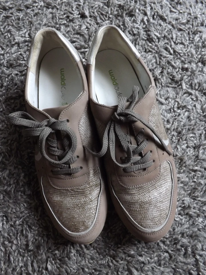 WALDLÄUFER;SNEAKER;ECHTLEDER;BEIGE/SILBER;GR 6,5;EU 39,5;WEITE H;NW;TOLL!!! - Bild 3 von 4