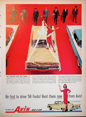 Original 1958 Vintage AD: '59 FORD Rent them now From AVIS #Collectives