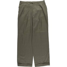 Vintage 90'S Check Pattern Two-Pleated Men's Slacks Size W34