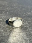 Vintage 925 Sterling Silver Minimalist Oval Signet Ring Modernist Unisex Size 6