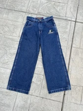 Vintage JNCO Jeans 23x23 Wide Leg Baggy Y2K Yin Yang Tribal Embroidery