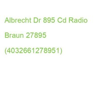 Albrecht Dr 895 Cd Radio Schwarz 27895 (4032661278951)