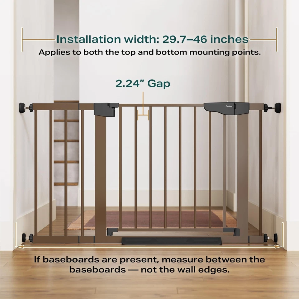 Portão de bebê 29,7-46" para escadas, vencedor do prêmio Mom's Choice - Portão de cachorro de fechamento automático... - Imagem 2 de 4
