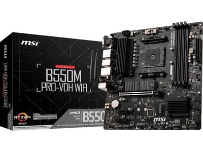 MSI B550M PRO-VDH Micro-ATX Motherboard - AMD AM4, Ryzen 5000/4000/3000 Ready, P