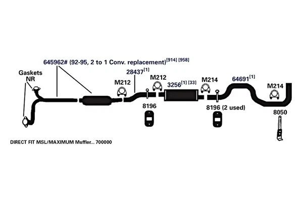 For Ford E-250 Econoline 1992-1996 AP Exhaust 28437 Exhaust Pipe Connector Foto 2 de 3