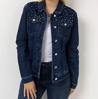 VIA MILANO Jeansjacke Knopfleiste 28% REPREVE®Fasern Gr.46 gj