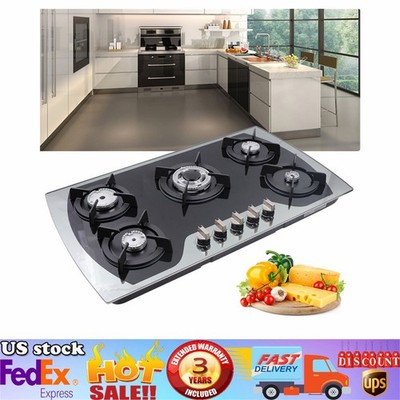 36 inch Gas Cooktop Built-in 5 Burners Stainless Steel Gas Stove NG/LPG Gas Hob