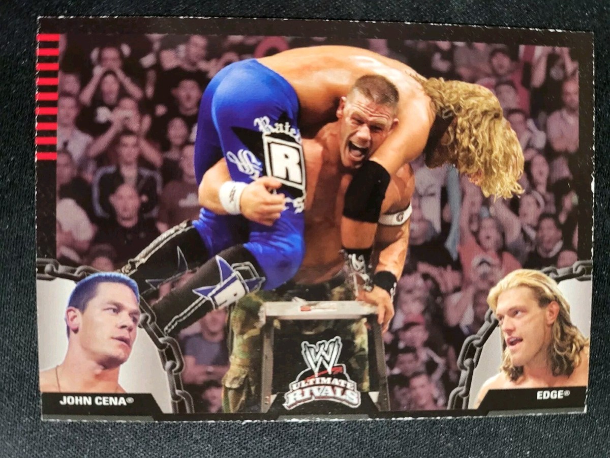 John Cena and Edge WWE Ultimate Rivals 2008 Topps wrestling promo