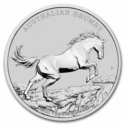 初登場2021最新銀貨2021 1 オンス Australia Brumby 2021 Australian Brumby 1 oz Australia BU Silver Coin in
