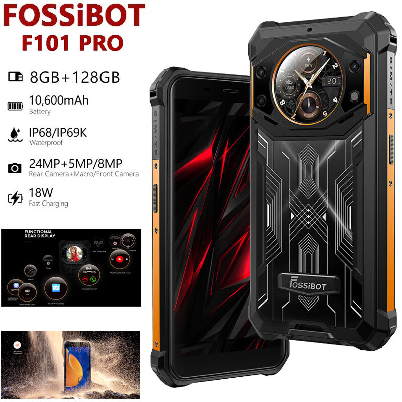 Global FOSSiBOT F101 PRO 4G Rugged Phone Android Waterproof Mobile 