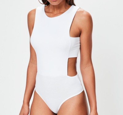 MISSGUIDED crepe tab side bodysuit (M57/18) UK