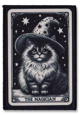 The Magician Cat Tarot Card Sew-on Patch Gothic Witch Occult Wizard Magic