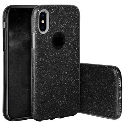 Silikonhülle Hülle 3 Teilen BLINK Case Tasche Motorola Moto G7 Plus Schwarz 