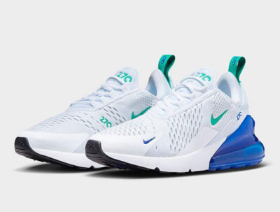 Sneakers 270s White And Blue Nike Air Max 270 Sneakers In White