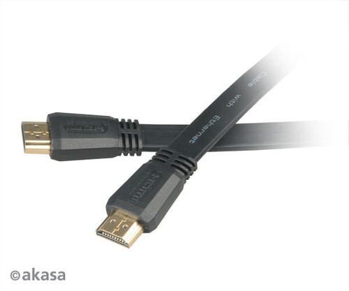 Akasa AK-CBHD05-20BK Proslim 2m Super slim High Speed HDMI Cable with Ethernet - Picture 1 of 2