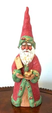 ROMAN INC VINTAGE SANTA WITH BIRD FIGURE DESIGN RUSTIC 12" TALL CHRISTMAS...