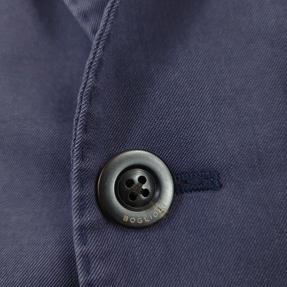 Chaqueta K ligera de lana lavada azul Boglioli para hombre (IT 54R) US 44R calce ajustado Foto 4 de 4
