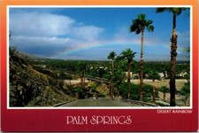 Palm Springs California Desert Rainbow Panoramic View c1990
