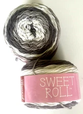 2 pk Premier Sweet Roll Yarn SILVER SWIRL Striping Acrylic Lot 3748 5 oz 245 yds