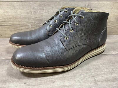 Cole Haan Men\'s Brown Leather Chukka Boots with Navy Collar COLE HAAN ZeroGrand Ion Chukka Boots mens main image 3