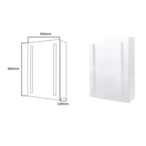 LED Bathroom Mirror Cabinet w/ Demister Lights Shaver Socket Demister Wall Mount - Picture 18 of 19