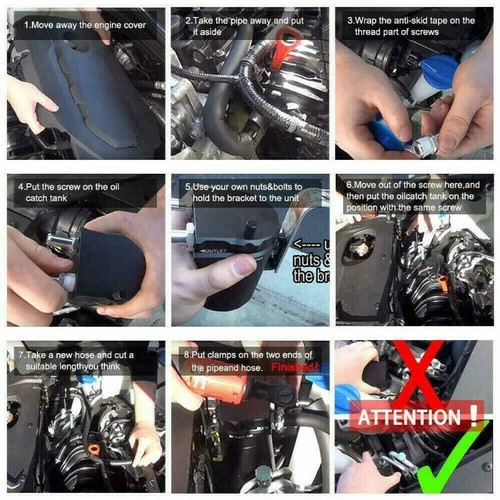 Car 240ml Baffled Aluminum Oil Catch Can Reservoir Tank / Oil Tank With Filter - Picture 11 of 11