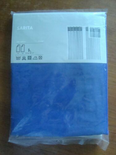 IKEA SARITA paire de rideaux bleu royal minces panneaux purs avec bande d'inhibition 57x98" - Photo 1/7