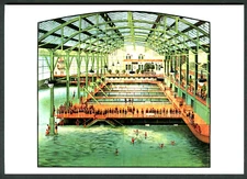 c.1900 SAN FRANCISCO SUTRO BATHS BATHHOUSE SWIM POOLS, BATHERS~NEW 1986 POSTCARD