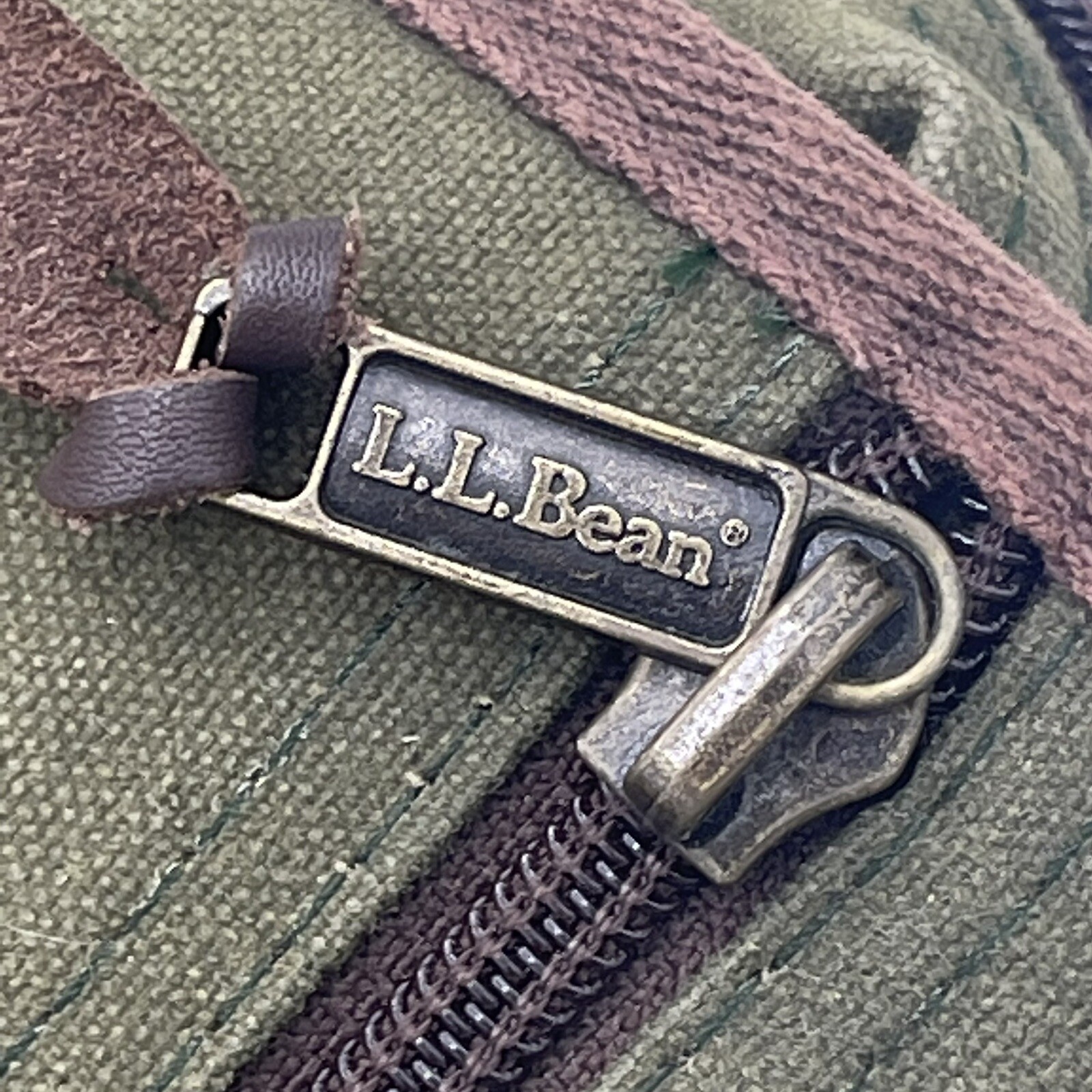 LL Bean Messenger Bag Green Tin Cloth Canvas Shoulder Satchel Bag Vintage eBay