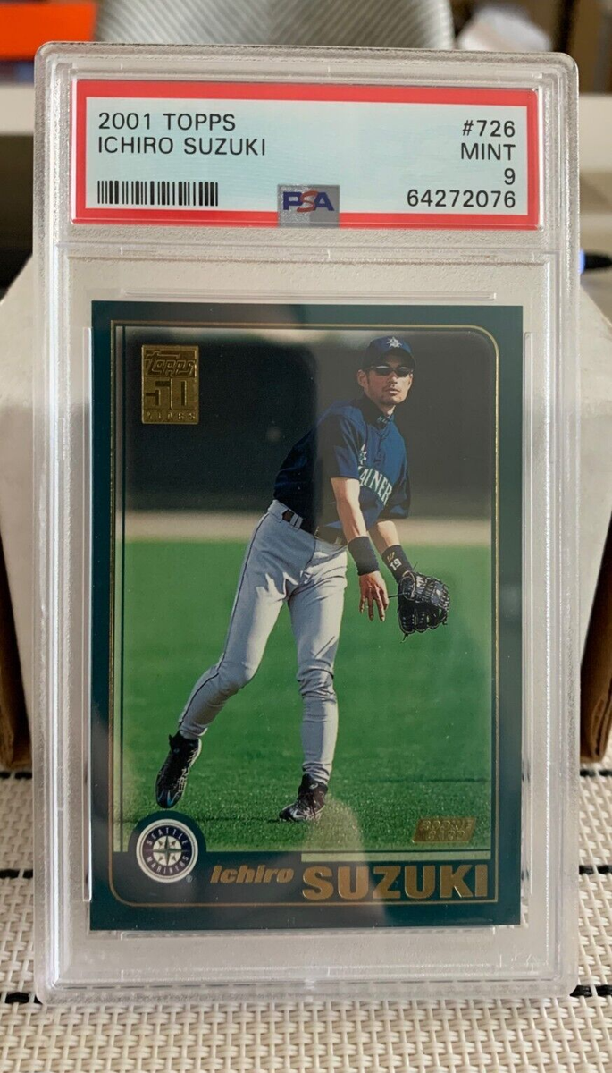 2001 Topps #726 Ichiro Suzuki RC Rookie PSA 9 MINT Mariners Brand 2001 Topps Ichiro Suzuki PSA 9 RC