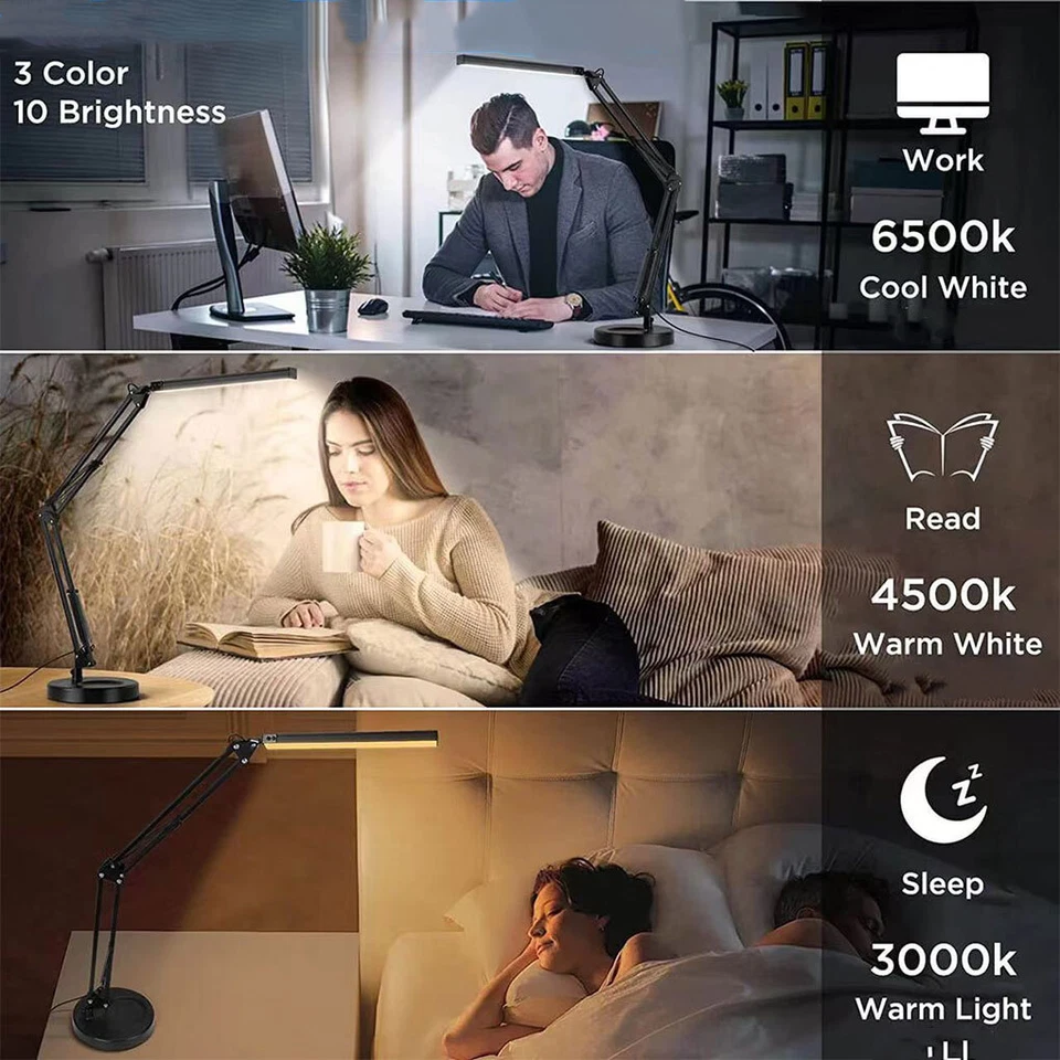 Adjustable Desk Lamp With Clamp USB Plug For Learning Reading And Working  - Image 2 of 4