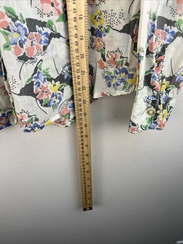 Vintage Levi’s Shirt Adult Small L/S Button Up White Floral 1970s Women A85 - Afbeelding 7 van 10