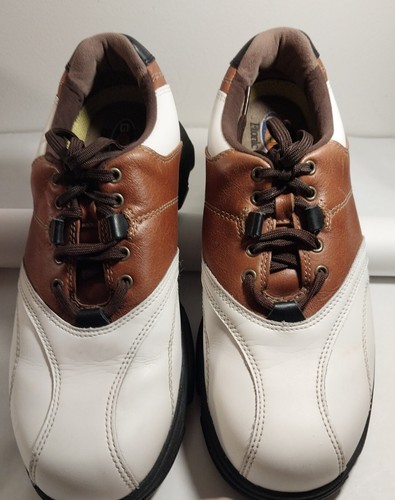 Etonic Golf Shoes Vtg Brown White Leather Men 8M Goodyear G-Sok Light Wear 2005